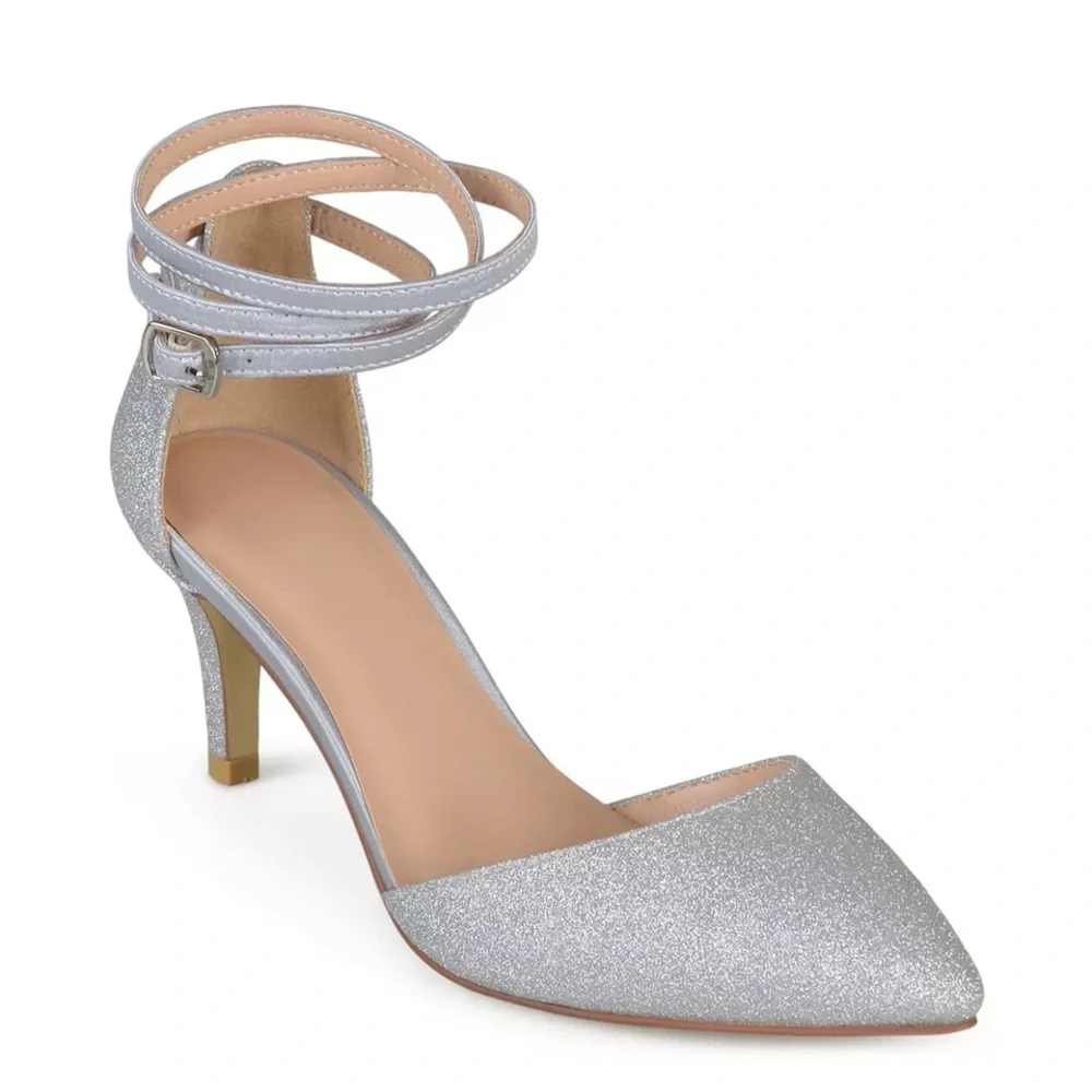 NIB DSW Silver Glitter Heels - Picture 7 of 10